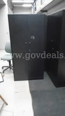 Lot of 12 Black Metal Storage Cabinets