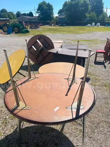 16 tables of various shape size and condition