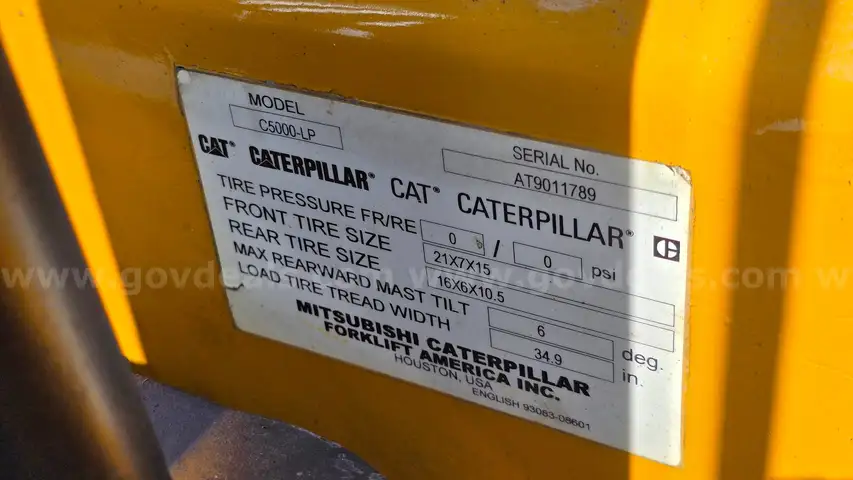 Caterpillar LPG Forklift 2CC4000 &#x2013; 4,000 lb Capacity &#x2013; Operational &#x2013; As-Is Sale