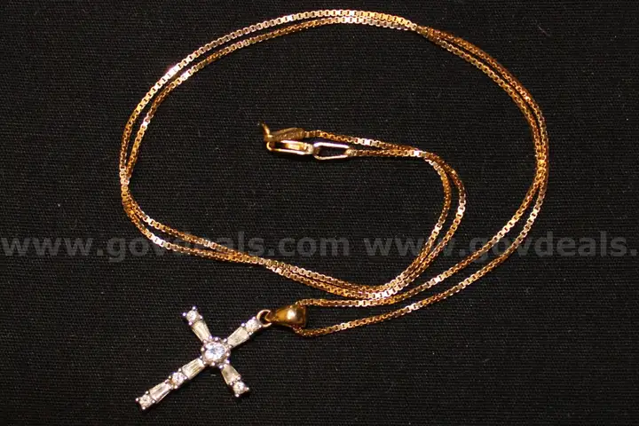 Cross Necklace with (1) Verified Center Diamond and Cross Pendant with Multiple Verified Diamonds