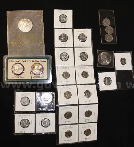 Silver Certificate $1 Bill and Collectible Coins