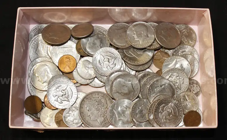 Coins, Lapel Pins, Eisenhower Dollar Necklace, and Other Jewelry