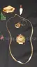 14k Gold Chain Necklace, 12 Rings, and Various Earrings and Pendants