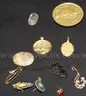 14k Gold Chain Necklace, 12 Rings, and Various Earrings and Pendants
