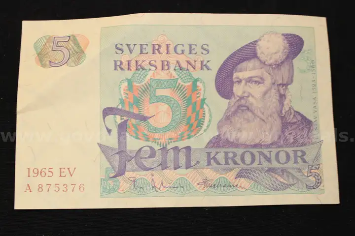 1965 Riksbank Fem Kroner