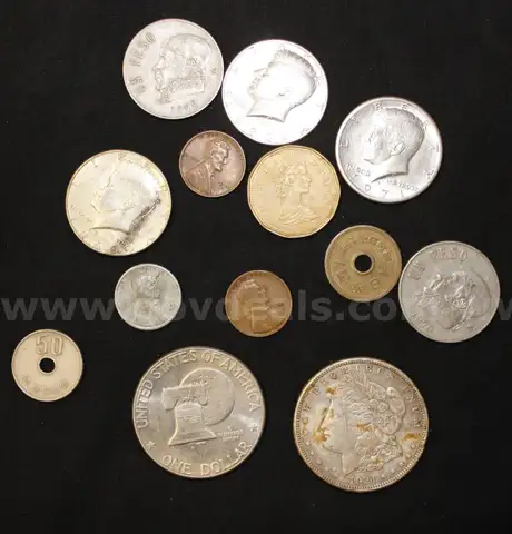 Various Coins and $2 Bills