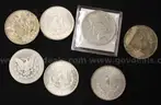 3lbs of Silver Bars, (6) Morgan Dollars and a Peace Dollar
