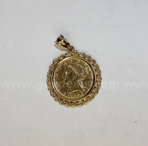 1844 Gold Five-D Coin, .999 1/4oz Gold Chinese Panda Coin and Other Collectibles