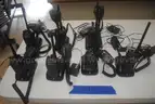Lot of 7 Portable Motorola Turbo  Radios with charges &#x26; microphones