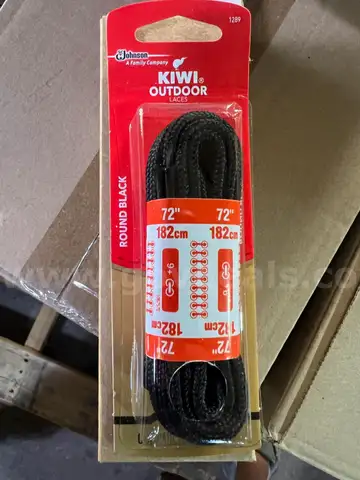 Bulk Lot &#x2013; Kiwi Outdoor Round Black Boot Laces &#x2013; 72&#x201D; (182 cm) &#x2013; New in Package