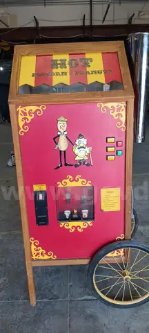 Vintage Coin Operated Pop N Nut Hot Popcorn &#x26; Peanut Vending Machine