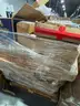 1 pallet, Gray and black folding bed, slit cabinet, large fruit and vegetable shelf, double-row storage, folding and lif
