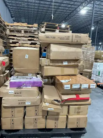 Mixed pallet (39): fountain, baby walker, juicer, racks, folding cart.