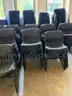 166 Black Plastic Stackable Chairs With Steel Frame