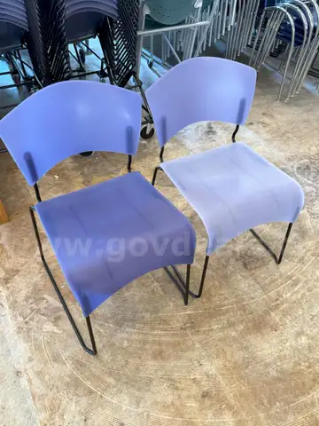 Lot of 249 Purple Plastic Stacking Chairs