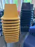 Lot of 37 Black and Yellow Plastic Chairs