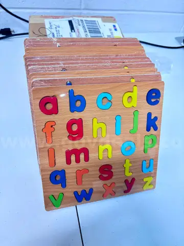 Lot of (14) Wooden Puzzles for Kids, abc Puzzle Shape