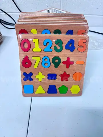 Lot of (13) Wooden Puzzles for Kids, Math Numbers 123.. Puzzle Shape