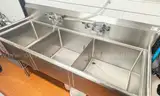 3 Comp Sink Stainless Steel with Taps