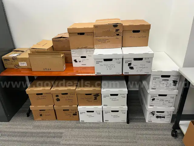 Lot of new and used computer peripherals.