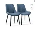 Clipop Dining Chairs Set of 2 Faux Leather Upholstered with Heavy-Duty Metal Legs,for Kitchen,（15-01）