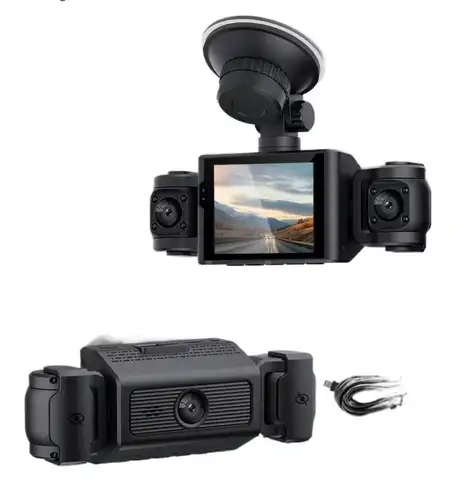 SHIPPING AVAILABLE Cam W/IR Night Vision Loop Recording 3" IPS Screen 360° Rotatable 1080P 3 Camera (CM-04)