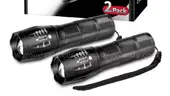 SHIPPING AVAILABLE 2 Pack Flashlights High Lumens, 5 Modes Zoomable LED Tactical Flashlight, Waterproof Handheld（4390）