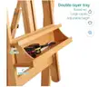 SHIPPING AVAILABLE VISWIN Heavy-Duty Extra Large Wood H Frame Easel, Hold Canvas to 82&#x22;-Natural&#xFF08;40-7&#xFF09;