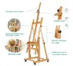 SHIPPING AVAILABLE VISWIN Heavy-Duty Extra Large Wood H Frame Easel, Hold Canvas to 82&#x22;-Natural&#xFF08;40-7&#xFF09;