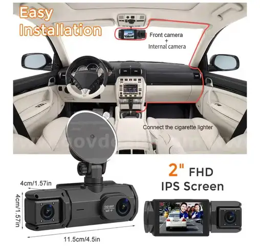 SHIPPING AVAILABLE  Dash Cam for Cars, 1080P Full HD Dual Dash Cam Front Inside, WiFi, 2" Screen, Night Vision（CM-08）