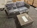 Brand New 2-Seater Outdoor Sofa Set with Coffee Table, Cushions, and Pillows(A0805-002)