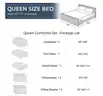 2 SET  HEVUMYI 7 Pieces Queen Comforter Set, All Season Reversible Bed in a Bag(10-5)
