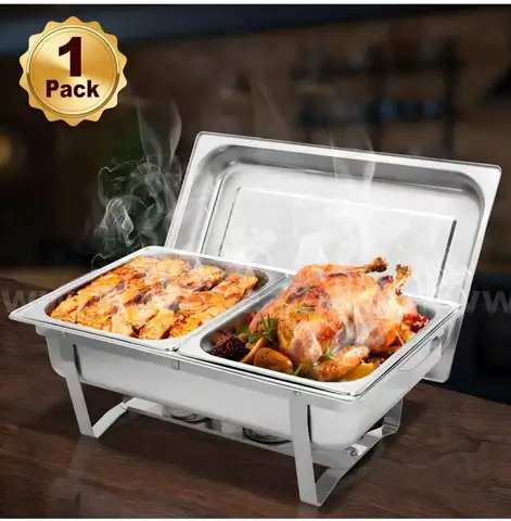 Brand New 4 set  Chafing Dish Buffet Set, 2 Food Pans 8QT High Grade Chafing Dishes (A2-12)