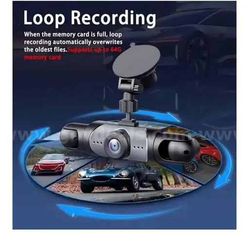 Saker Full View Car Dashcam System, 360° 4 Channel Dash Cam with Front, Rear, Left with 64GB(CM-01)