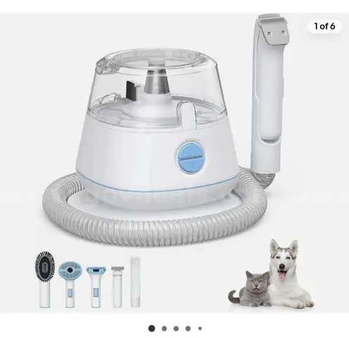 Pet Grooming Kit with 1.4L Vacuum Suction 99% Pet Hair Grooming Vacuum Kit 5-in-1(6-03)