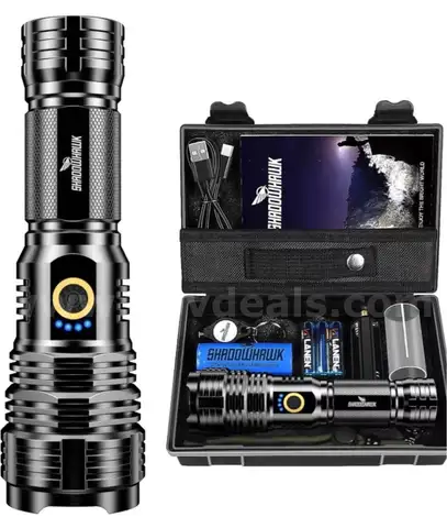 SHIPPING AVAILABLE  Shadowhawk Taschenlampe Led 10000 Lumen, Extrem Hell Taschenlampe USB Aufladbar Unboxing （12-01）