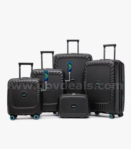 BRAND NEW Luggage Expandable 5 Piece Sets(14/18/20/24/28) PP Lightweight Spinner Suitcase With TSA Lock  - black