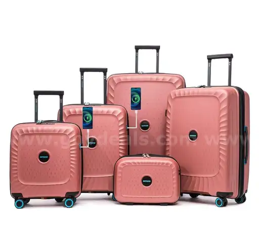 BRAND NEW Luggage Expandable 5 Piece Sets(14/18/20/24/28) PP Lightweight Spinner Suitcase With TSA Lock  - Pink