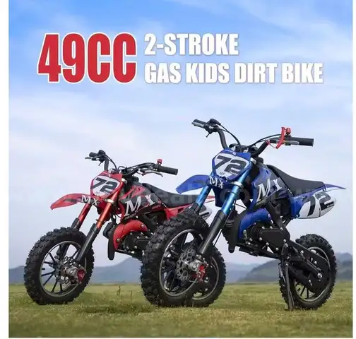 SHIPPING AVAILABLE Red 49cc 2-Stroke Kids Dirt Bike, Off Road Racing Max Speed 20mph, mix weight 135lb (72-72)