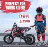 SHIPPING AVAILABLE Red 49cc 2-Stroke Kids Dirt Bike, Off Road Racing Max Speed 20mph, mix weight 135lb (72-72)