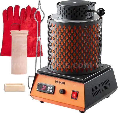 SHIPPING AVAILABLE VEVOR Electric Melting Furnace, 3kg Electric Metal Smelter Foundry, 1350W 2102℉/1150℃(A5-1)