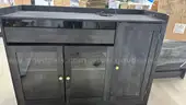 Brand New 46.5&#x201D; Modern Black Sideboard Buffet Cabinet with glass doors, 1 drawer &#x26; 3 adjustable shelves SB003