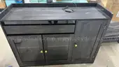 Brand New 46.5&#x201D; Modern Black Sideboard Buffet Cabinet with glass doors, 1 drawer &#x26; 3 adjustable shelves SB003