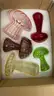 SHIPPING AVAILABLE  2 SET x BRAND NEW Glasseam Mushroom Glass Planter, Set of 5 Colored Plant Propagation Station