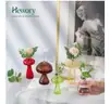 SHIPPING AVAILABLE lot of 18 Glasseam Mushroom Glass Planter Set of 5 Colored Plant Propagation Station, Mini Terrarium