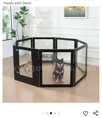 SHIPPING AVAILABLE Heavy Duty Clear Acrylic Dog Playpen, Transparent Pet Pen USPT6153 (2-11)