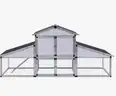 BRAND NEW Aluminum Chicken Coop with Run &#x26; Nest Box - Durable Outdoor Poultry Shelter