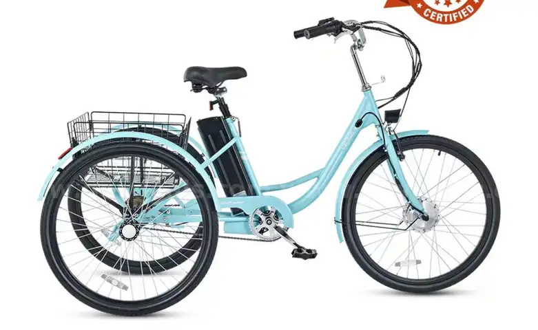 BLUE electric tricycle in box