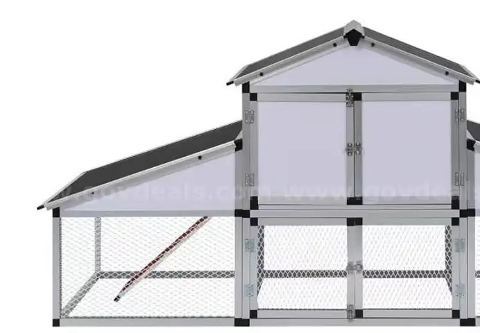 BRAND NEW Aluminum Chicken Coop with Run &#x26; Nest Box - Durable Outdoor Poultry Shelter