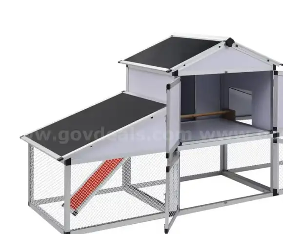 BRAND NEW Aluminum Chicken Coop with Run &#x26; Nest Box - Durable Outdoor Poultry Shelter